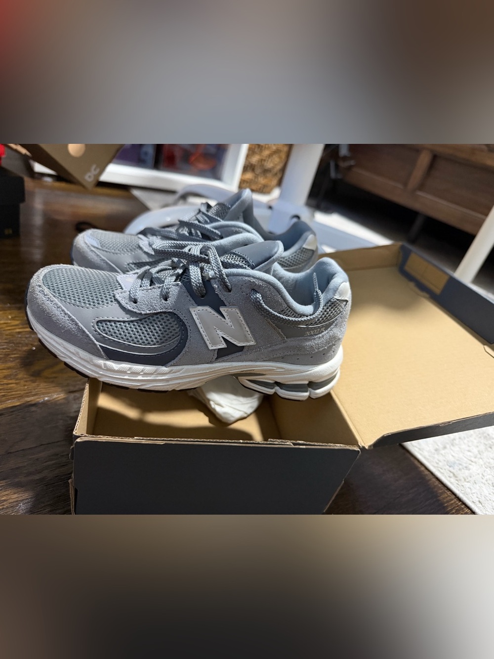 New Balance Kids Grey Mesh & Suede Sneakers